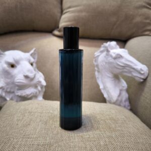 Davidoff Cool Water perfume bottle side view with clean background, showing the classic blue fragrance bottle design.